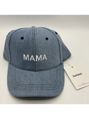 Tummii MAMA Denim Hat Womens Adjustable Strap Baseball Cap NWT